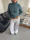 Kenny jeans with metal rings - White