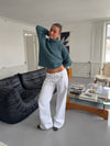 Kenny jeans with metal rings - White