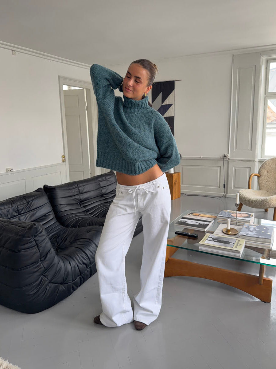 Kenny jeans with metal rings - White