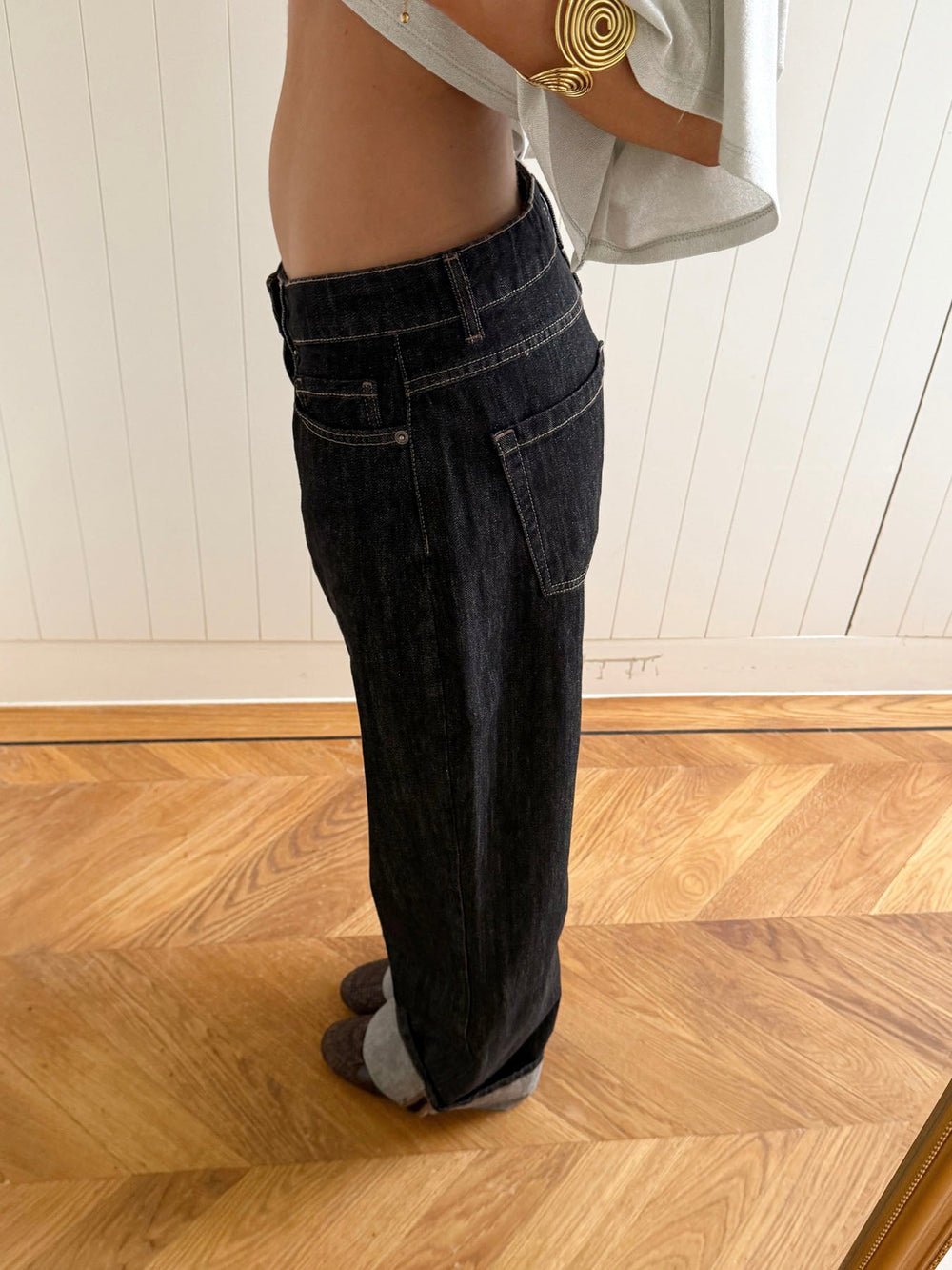 Scandivv jeans with cuffs – Grey
