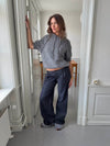 Demi jeans with folded cuffs - Dark denim
