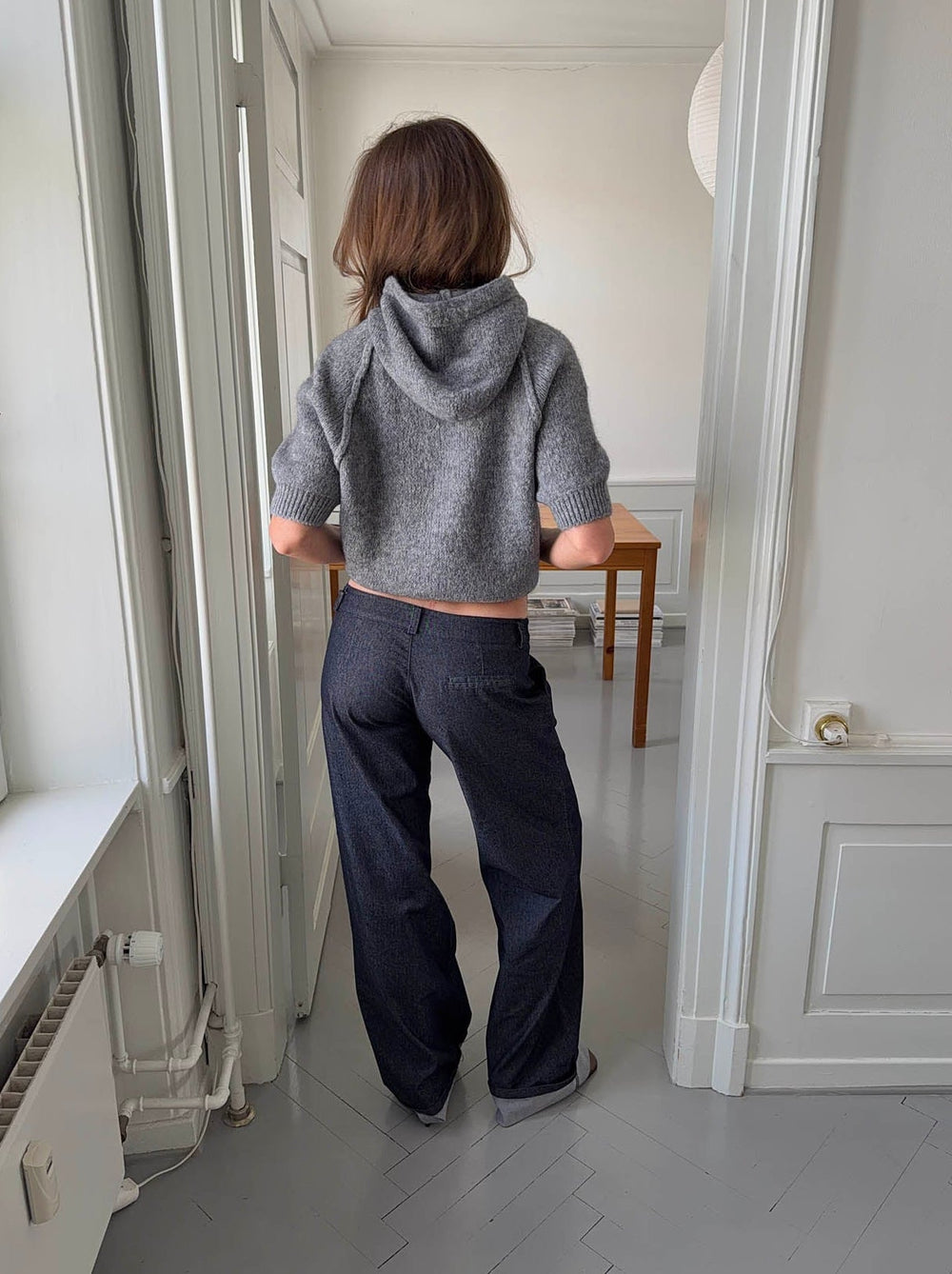 Demi jeans with folded cuffs - Dark denim