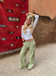 Tanija jeans with ring details - Green