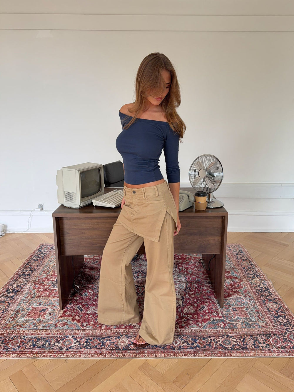 Suna jeans with skirt - Beige