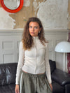 Carly cable knit with zipper – Off white