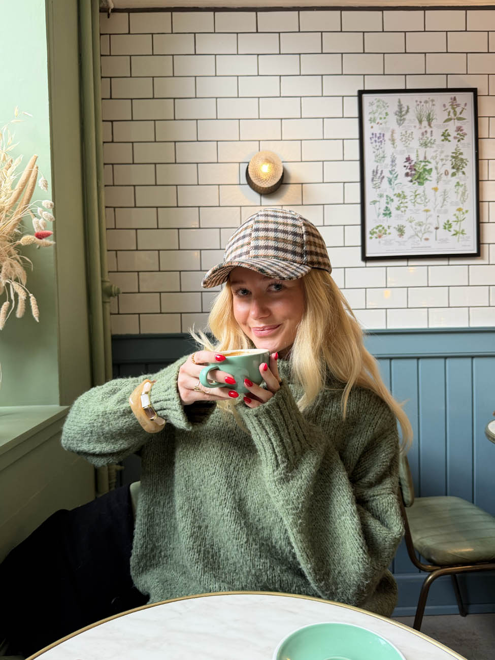 Madeline cap with med checkers - Multi colored