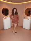 Dithea dress with wrap detail - Bronze