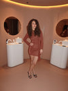 Dithea dress with wrap detail - Bronze