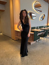Miana maxi satin dress - Black
