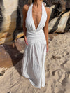 Cassy dress with open back - White