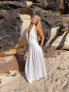 Cassy dress with open back - White