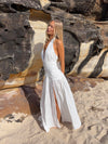 Cassy dress with open back - White