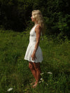Zosia dress with tie detail – White