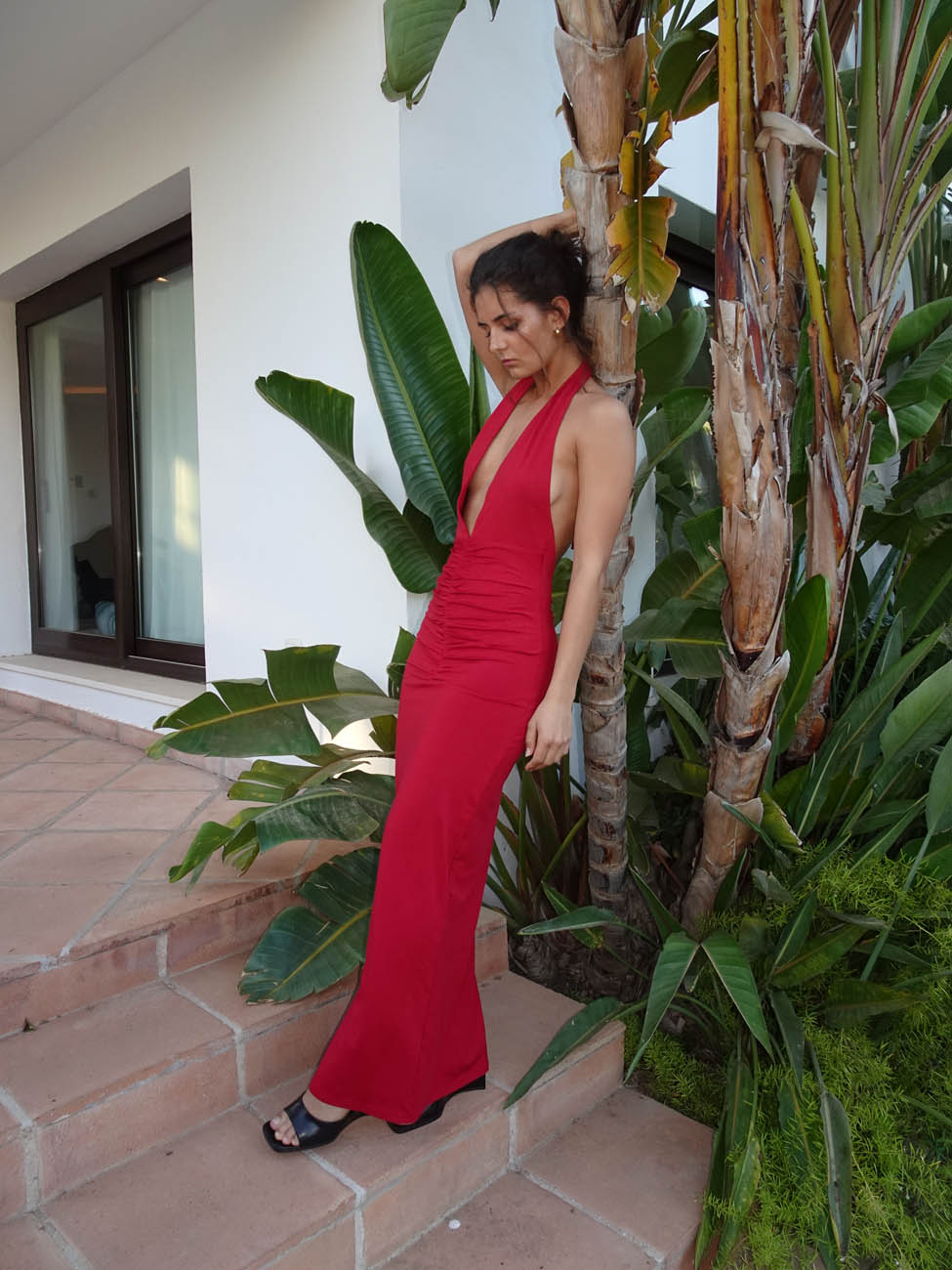 Tasha dress with open bag - Red