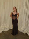Lotina dress with tie detail - Brown