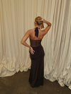 Lotina dress with tie detail - Brown