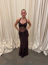 Lotina dress with tie detail - Brown