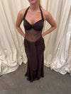 Lotina dress with tie detail - Brown