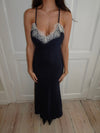 Tena dress with lace details - Navy/white