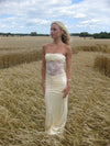 Saxo dress with lace details – Light yellow