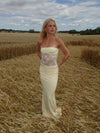 Saxo dress with lace details – Light yellow