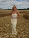 Saxo dress with lace details – Light yellow