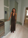 Tulla dress with lace pattern - Brown