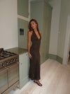 Tulla dress with lace pattern - Brown