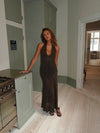 Tulla dress with lace pattern - Brown