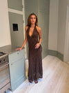 Tulla dress with lace pattern - Brown