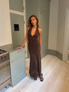 Tulla dress with lace pattern - Brown