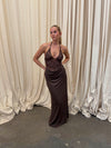 Camillene dress with lace - Brown