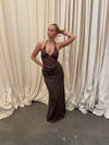 Camillene dress with lace - Brown