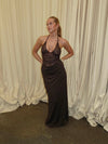 Camillene dress with lace - Brown