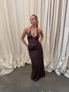 Camillene dress with lace - Brown