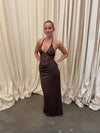 Camillene dress with lace - Brown
