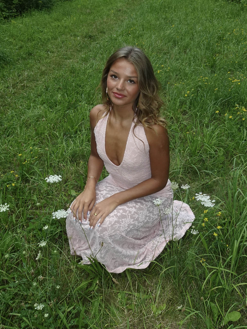 Tulla dress with lace - Light pink
