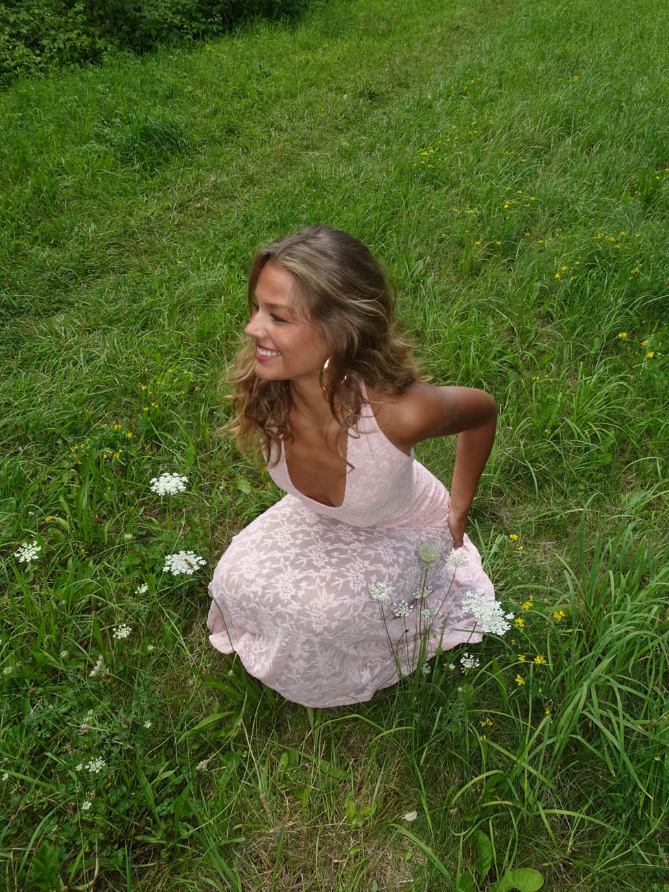 Tulla dress with lace - Light pink