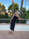 Marajana dress with deep lace back - Black