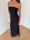 Svera shimmer dress with ruffle detail - Black
