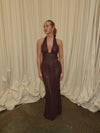 Sotina dress with glitter - Brown
