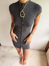 Scandivv dress with buttons - Grey