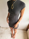 Scandivv dress with buttons - Grey
