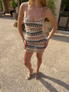 Silva dress with pattern - Black/beige/brown