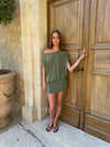 Isolana dress with one-shoulder detail - Green