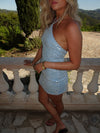 Marita dress with sequins - Light blue