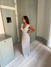 Luna dress with polka dots - Off White/black