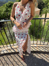Lolana dress with polka dots – White/red