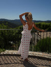 Lolana dress with polka dots – White/red