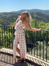 Lolana dress with polka dots – White/red